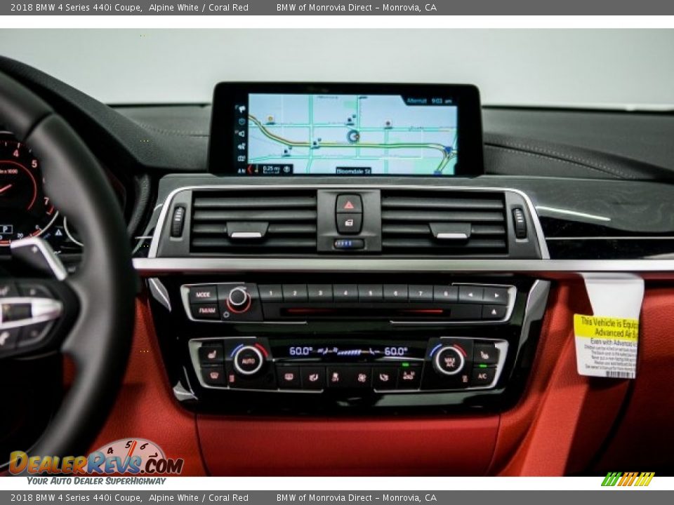 2018 BMW 4 Series 440i Coupe Alpine White / Coral Red Photo #6