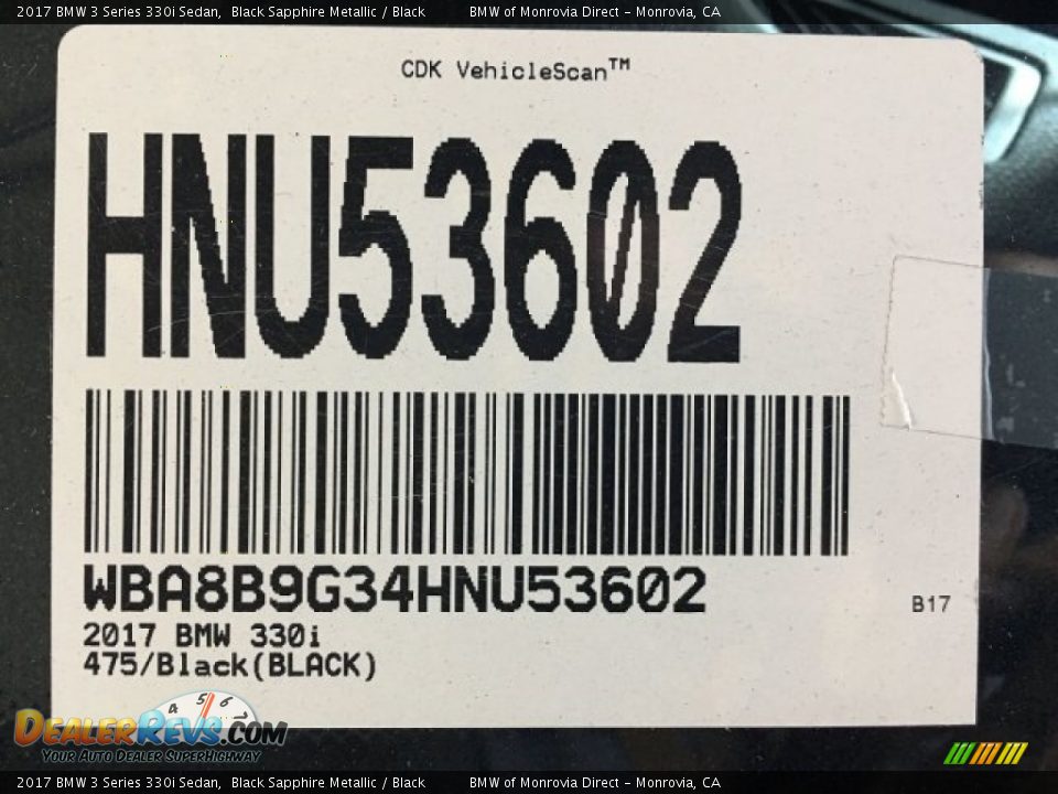 2017 BMW 3 Series 330i Sedan Black Sapphire Metallic / Black Photo #11