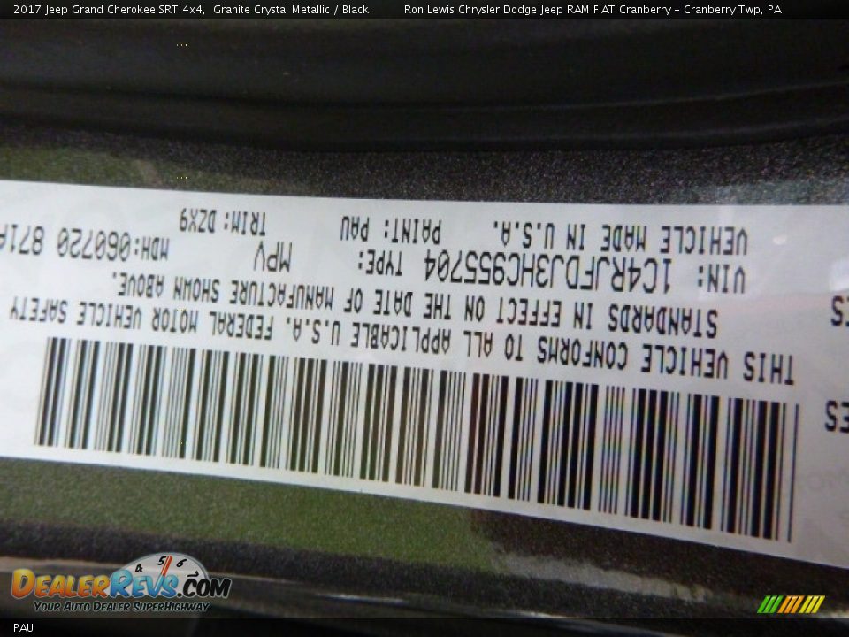 Jeep Color Code PAU Granite Crystal Metallic