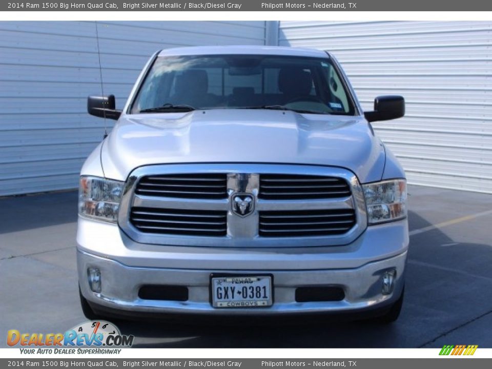 2014 Ram 1500 Big Horn Quad Cab Bright Silver Metallic / Black/Diesel Gray Photo #2