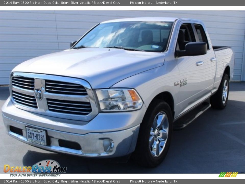 2014 Ram 1500 Big Horn Quad Cab Bright Silver Metallic / Black/Diesel Gray Photo #3