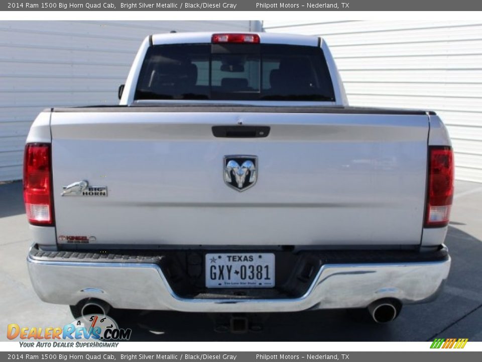 2014 Ram 1500 Big Horn Quad Cab Bright Silver Metallic / Black/Diesel Gray Photo #7