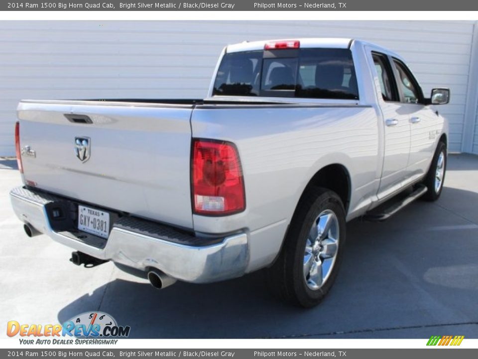2014 Ram 1500 Big Horn Quad Cab Bright Silver Metallic / Black/Diesel Gray Photo #8