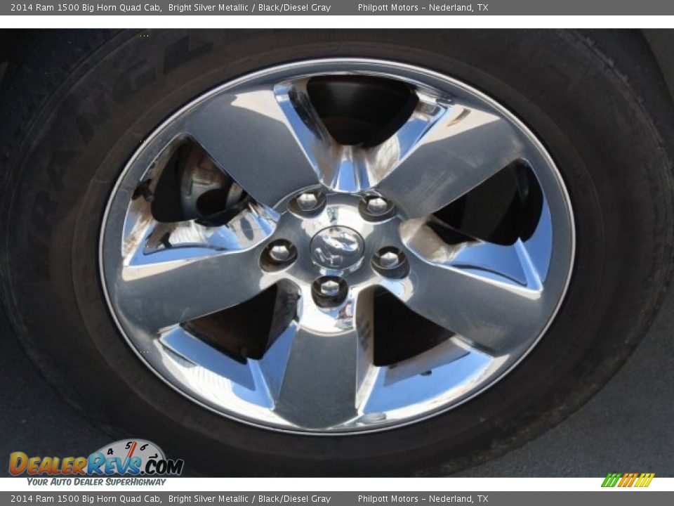 2014 Ram 1500 Big Horn Quad Cab Bright Silver Metallic / Black/Diesel Gray Photo #10