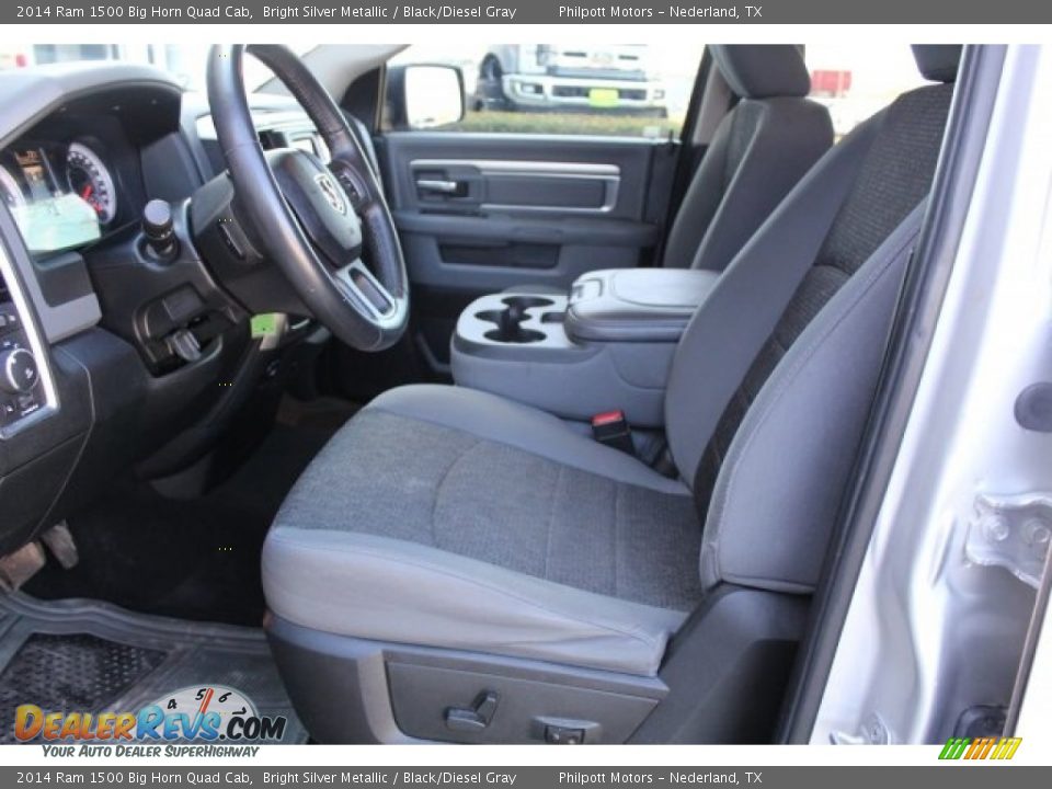 2014 Ram 1500 Big Horn Quad Cab Bright Silver Metallic / Black/Diesel Gray Photo #13