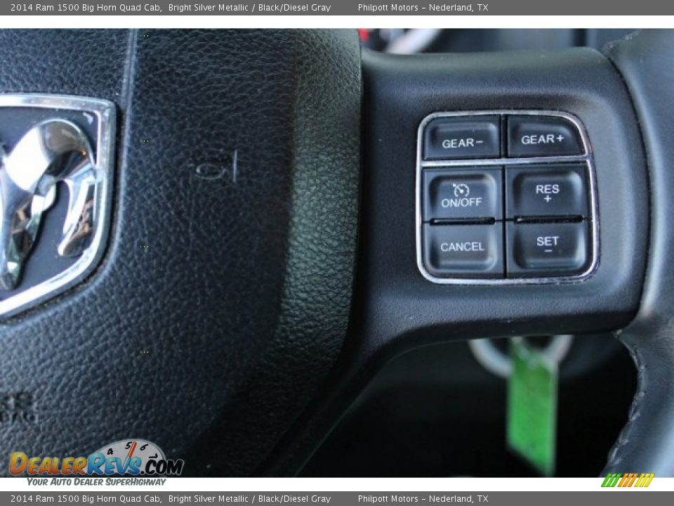 2014 Ram 1500 Big Horn Quad Cab Bright Silver Metallic / Black/Diesel Gray Photo #18