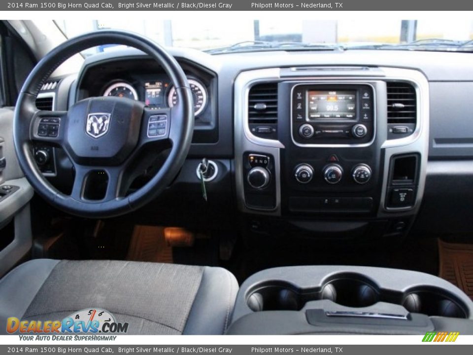 2014 Ram 1500 Big Horn Quad Cab Bright Silver Metallic / Black/Diesel Gray Photo #21