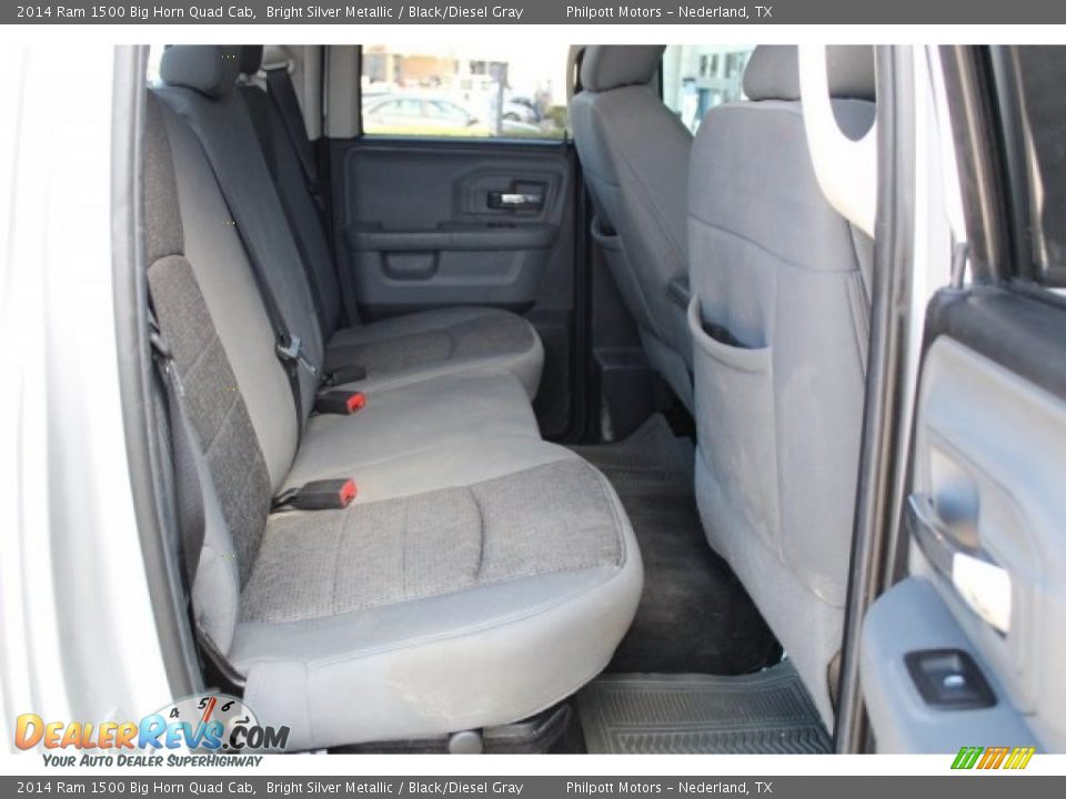 2014 Ram 1500 Big Horn Quad Cab Bright Silver Metallic / Black/Diesel Gray Photo #25