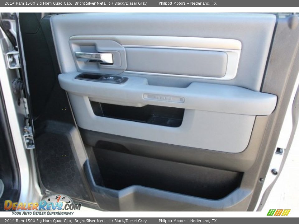 2014 Ram 1500 Big Horn Quad Cab Bright Silver Metallic / Black/Diesel Gray Photo #26