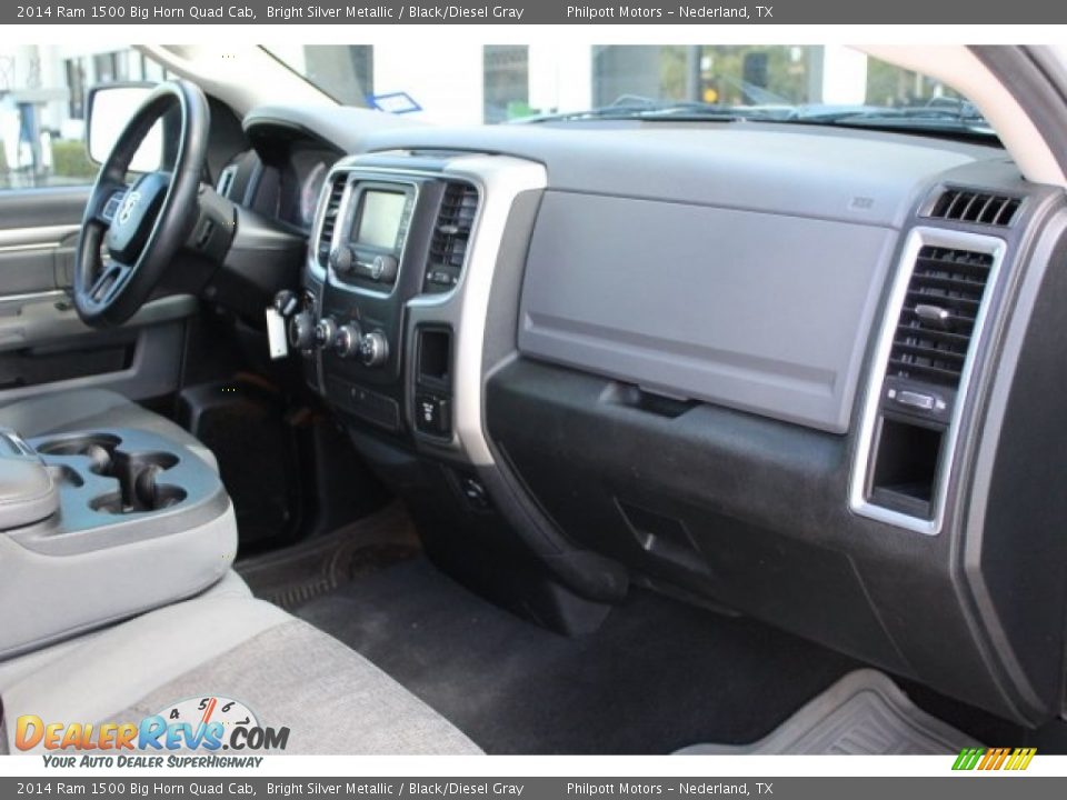 2014 Ram 1500 Big Horn Quad Cab Bright Silver Metallic / Black/Diesel Gray Photo #27