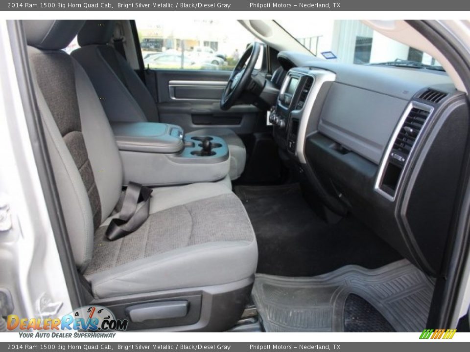 2014 Ram 1500 Big Horn Quad Cab Bright Silver Metallic / Black/Diesel Gray Photo #28
