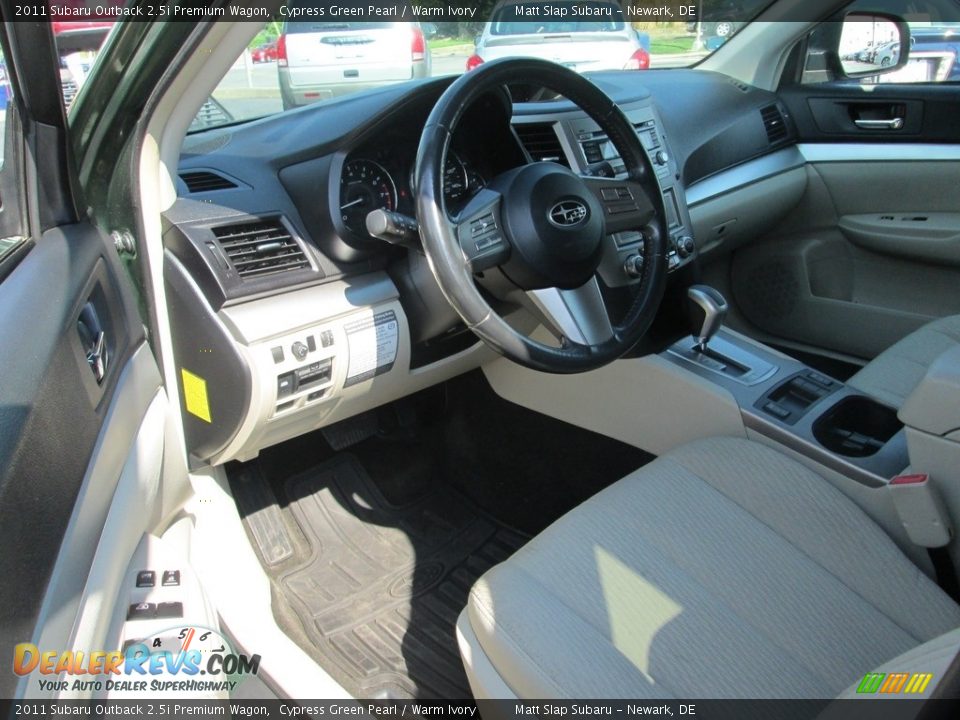 2011 Subaru Outback 2.5i Premium Wagon Cypress Green Pearl / Warm Ivory Photo #11