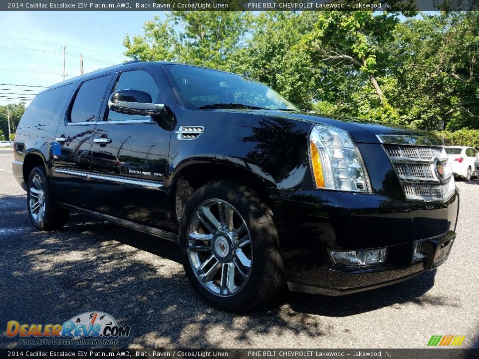 2014 Cadillac Escalade ESV Platinum AWD Black Raven / Cocoa/Light Linen Photo #1