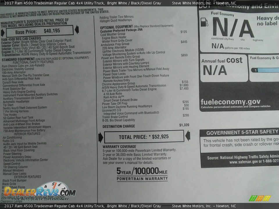 2017 Ram 4500 Tradesman Regular Cab 4x4 Utility Truck Bright White / Black/Diesel Gray Photo #27