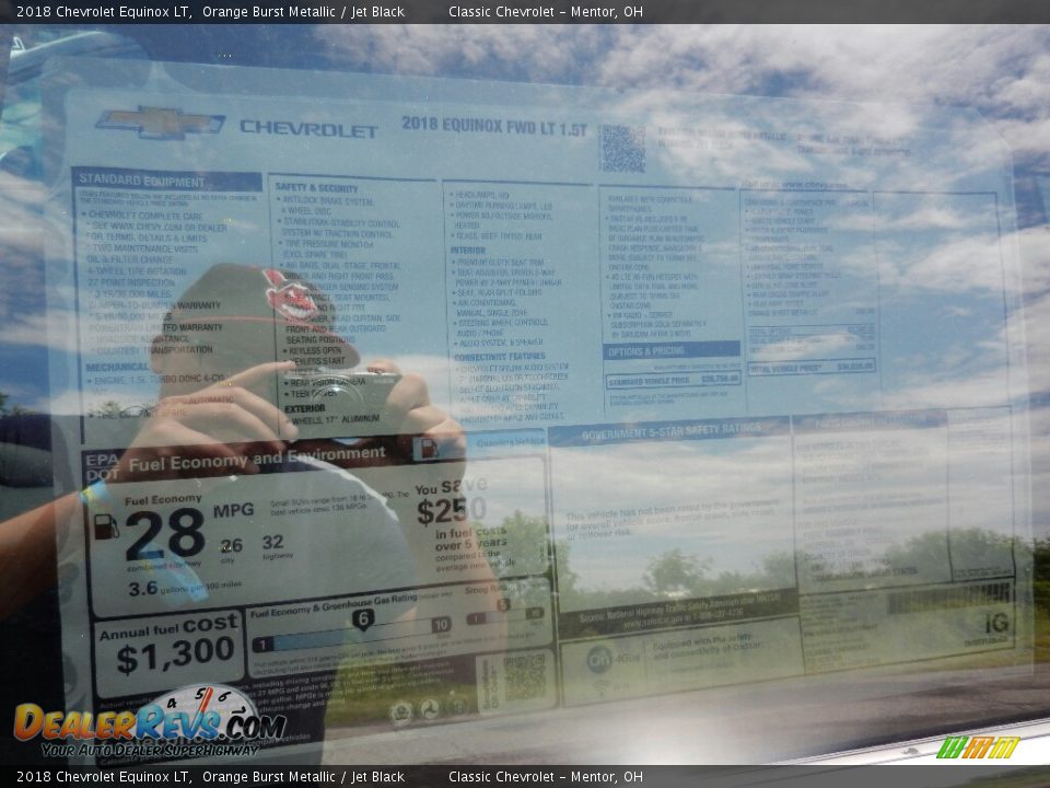 2018 Chevrolet Equinox LT Orange Burst Metallic / Jet Black Photo #6