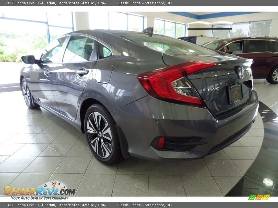2017 Honda Civic EX-L Sedan Modern Steel Metallic / Gray Photo #2