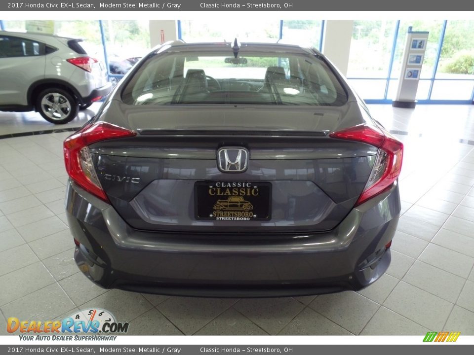 2017 Honda Civic EX-L Sedan Modern Steel Metallic / Gray Photo #4