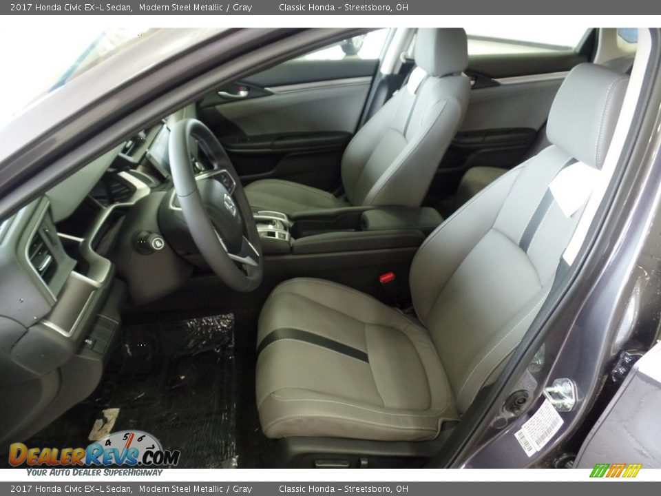 2017 Honda Civic EX-L Sedan Modern Steel Metallic / Gray Photo #8