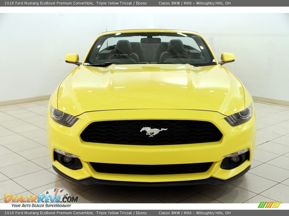 2016 Ford Mustang EcoBoost Premium Convertible Triple Yellow Tricoat / Ebony Photo #3