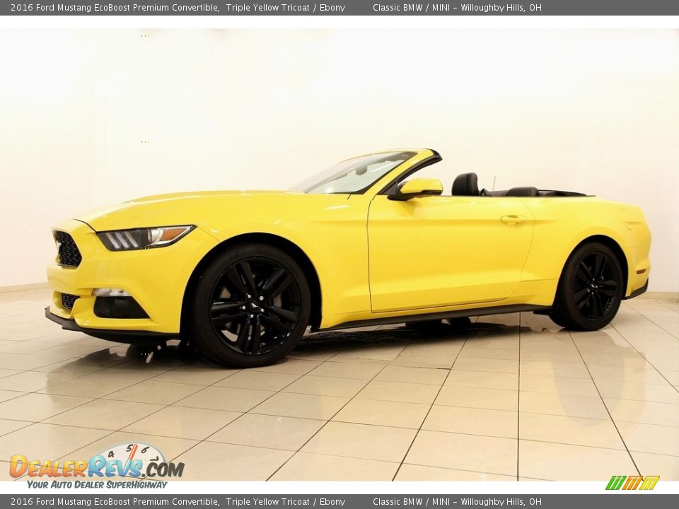 2016 Ford Mustang EcoBoost Premium Convertible Triple Yellow Tricoat / Ebony Photo #5