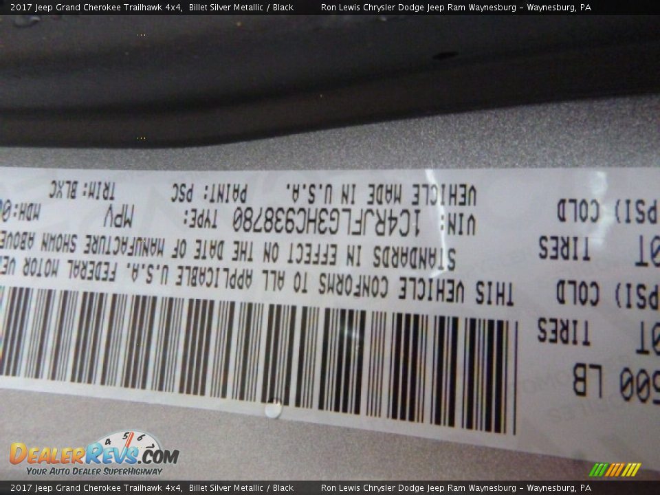 2017 Jeep Grand Cherokee Trailhawk 4x4 Billet Silver Metallic / Black Photo #14