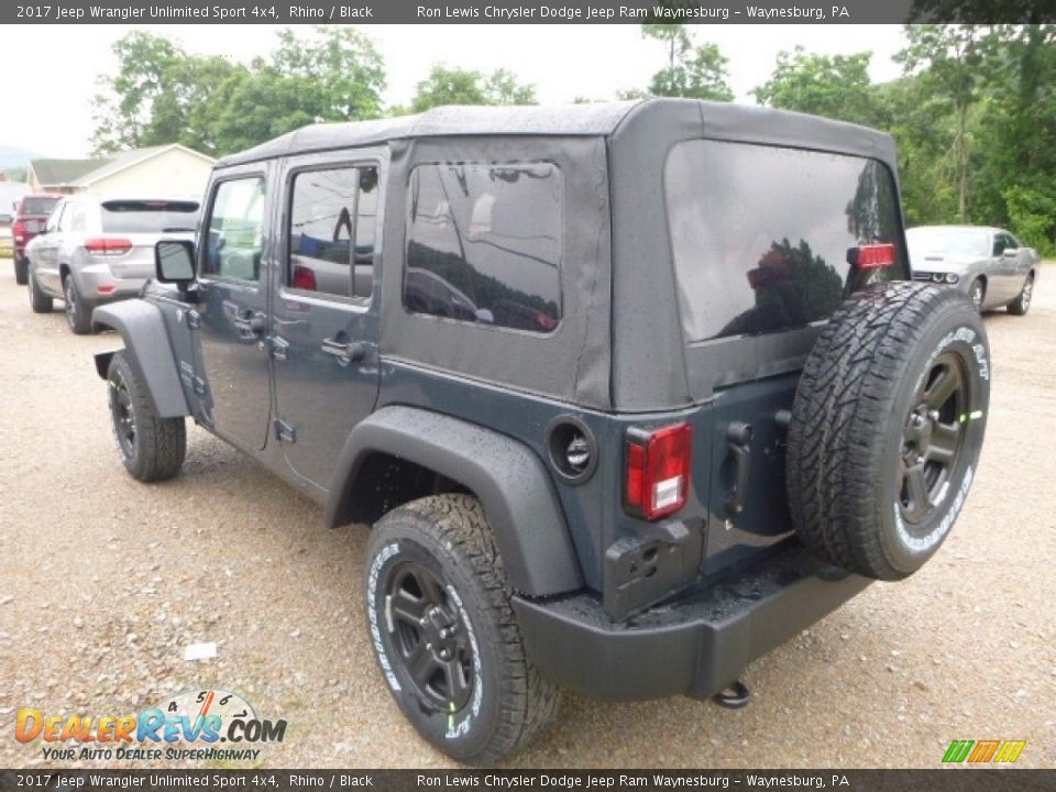 2017 Jeep Wrangler Unlimited Sport 4x4 Rhino / Black Photo #2