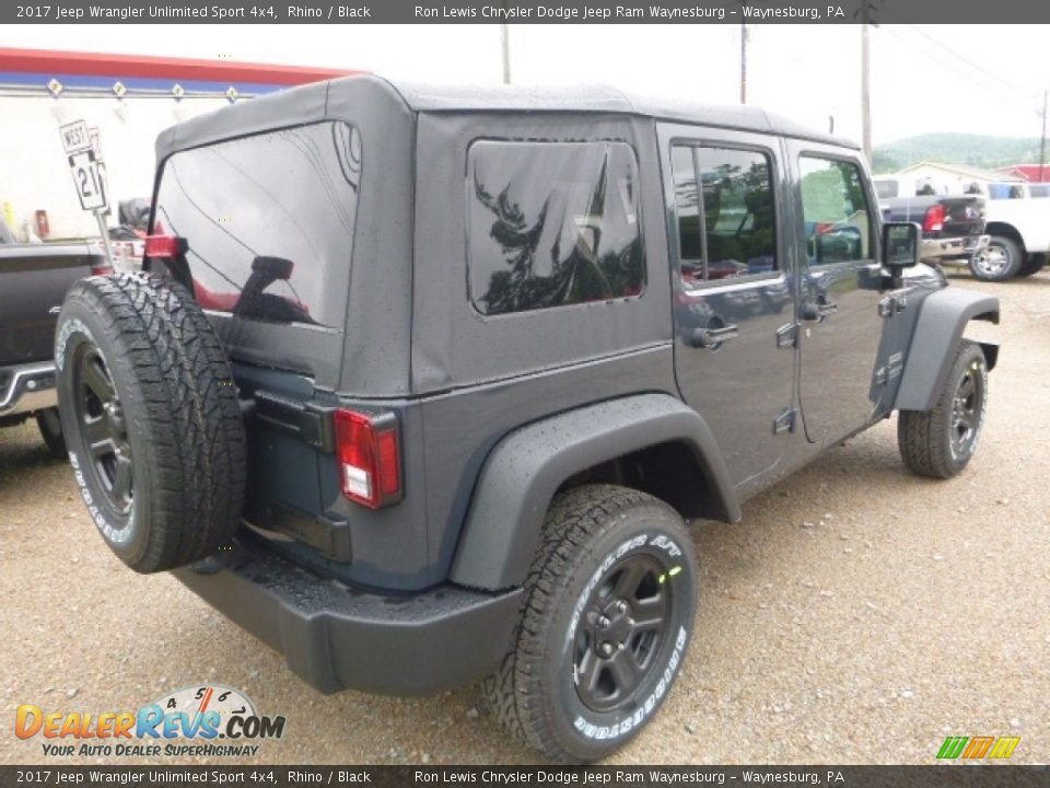 2017 Jeep Wrangler Unlimited Sport 4x4 Rhino / Black Photo #4