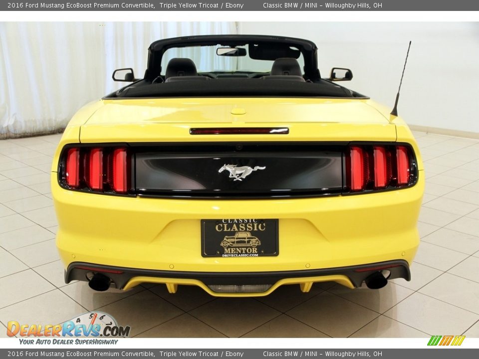2016 Ford Mustang EcoBoost Premium Convertible Triple Yellow Tricoat / Ebony Photo #32