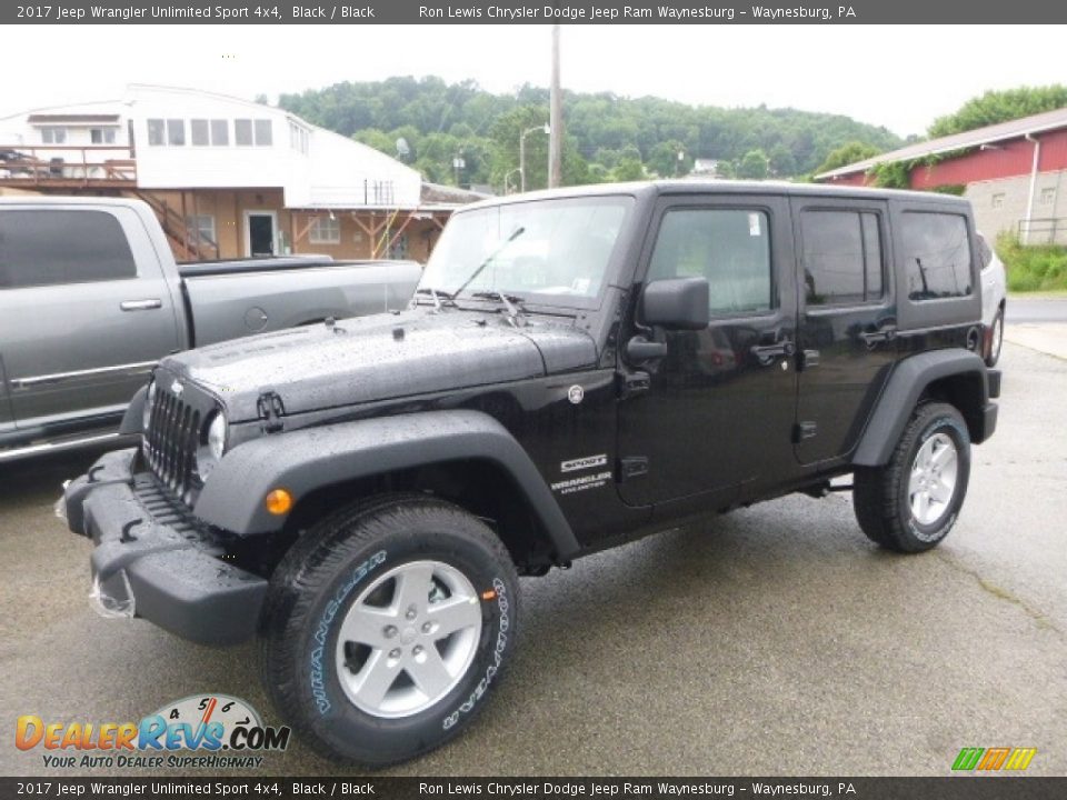 2017 Jeep Wrangler Unlimited Sport 4x4 Black / Black Photo #1