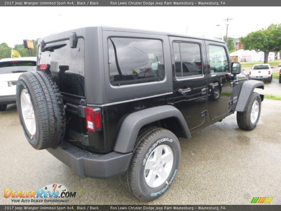 2017 Jeep Wrangler Unlimited Sport 4x4 Black / Black Photo #5