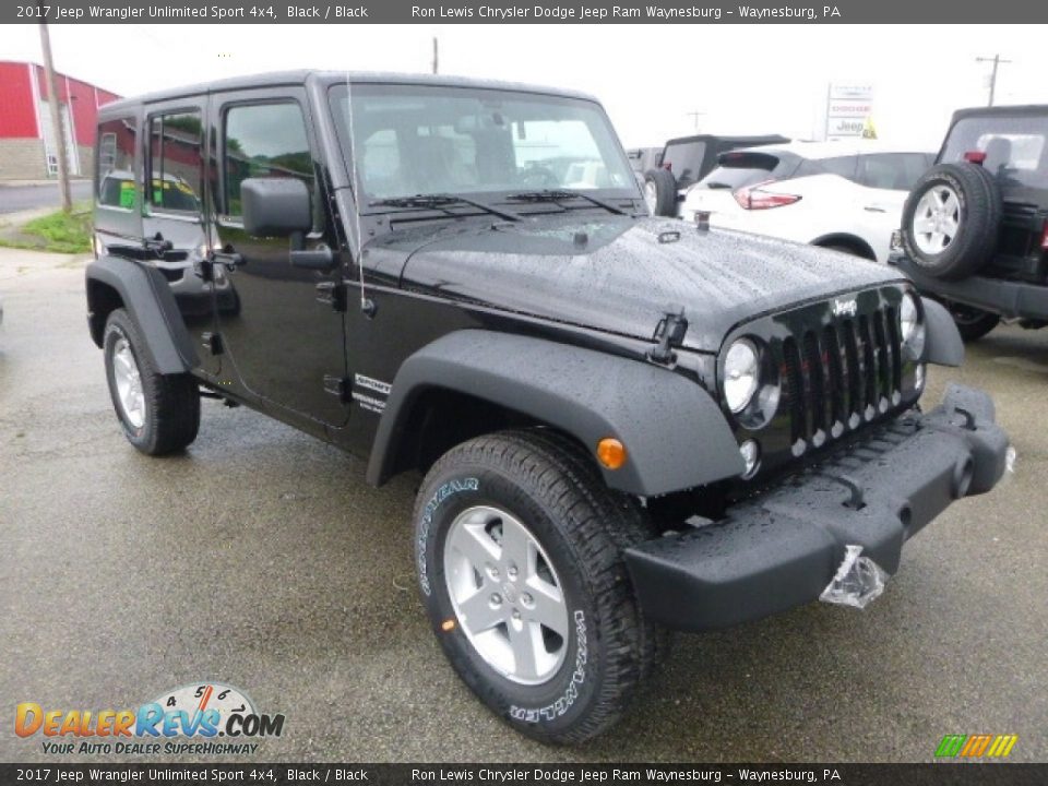 2017 Jeep Wrangler Unlimited Sport 4x4 Black / Black Photo #7