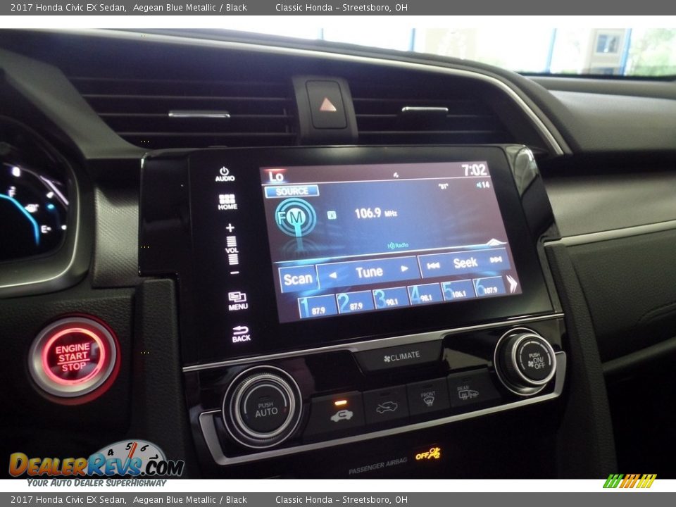 2017 Honda Civic EX Sedan Aegean Blue Metallic / Black Photo #12