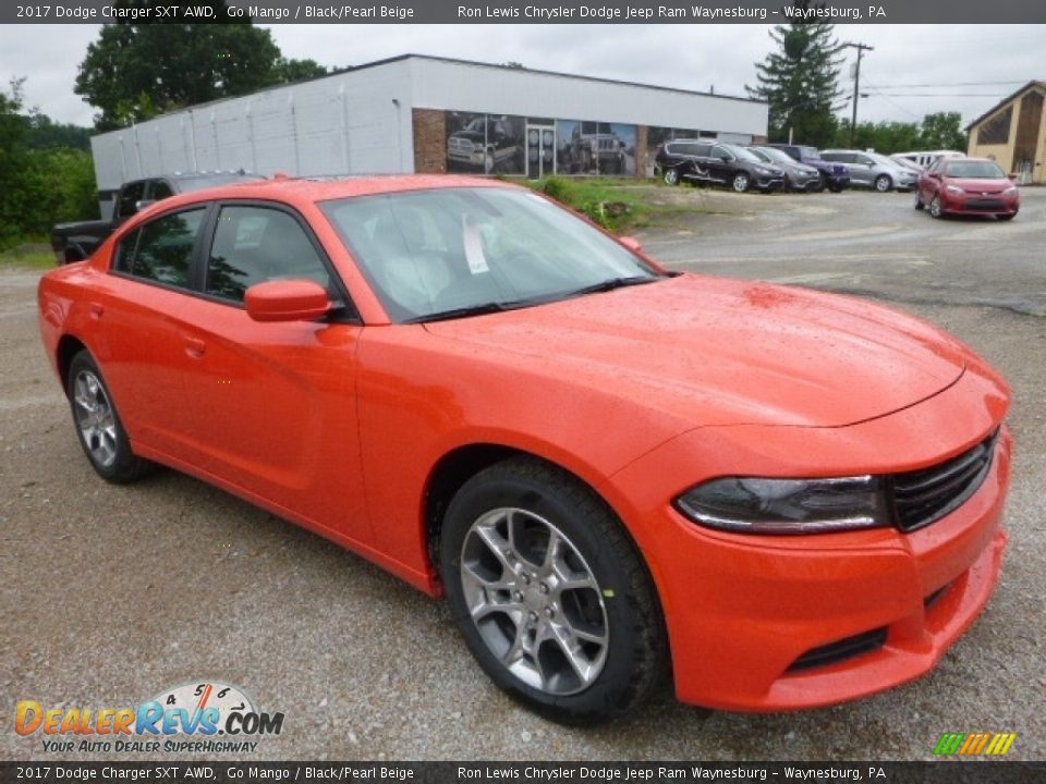 2017 Dodge Charger SXT AWD Go Mango / Black/Pearl Beige Photo #7