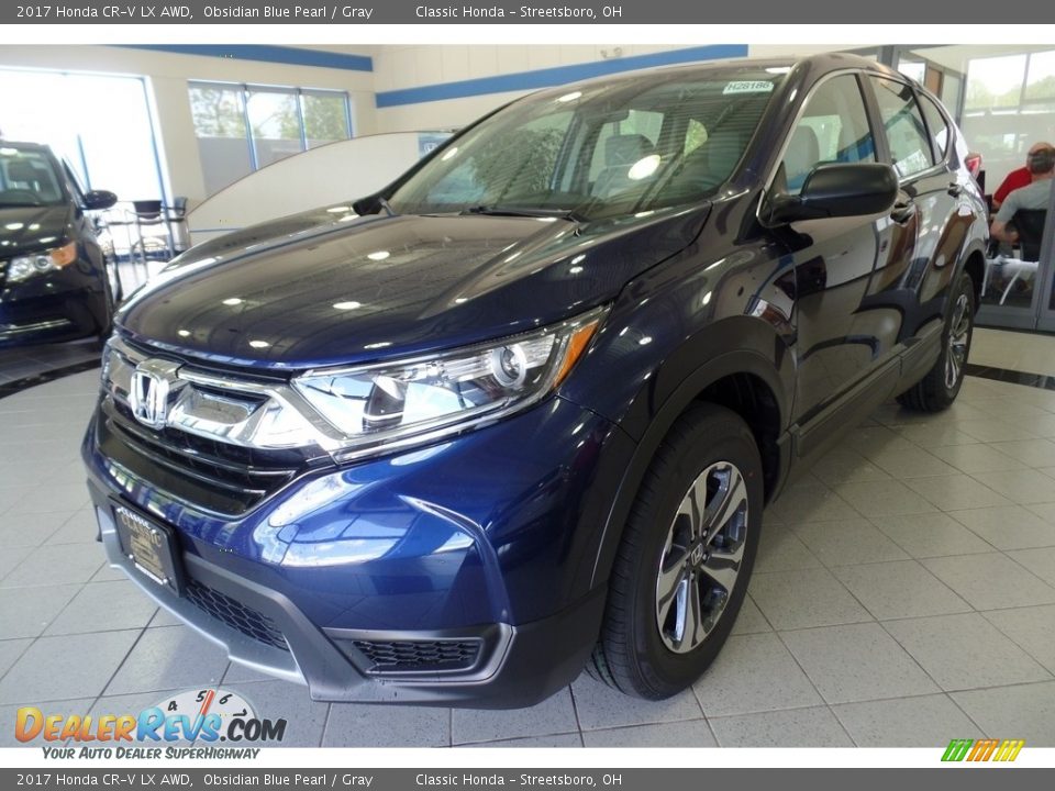 2017 Honda CR-V LX AWD Obsidian Blue Pearl / Gray Photo #1