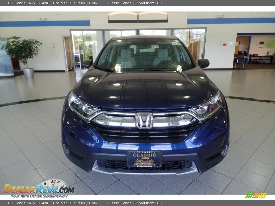 2017 Honda CR-V LX AWD Obsidian Blue Pearl / Gray Photo #3