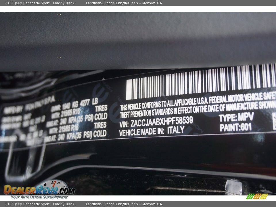 2017 Jeep Renegade Sport Black / Black Photo #9