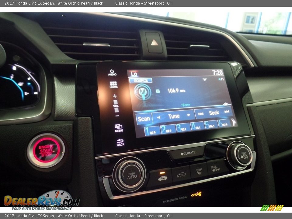 2017 Honda Civic EX Sedan White Orchid Pearl / Black Photo #11