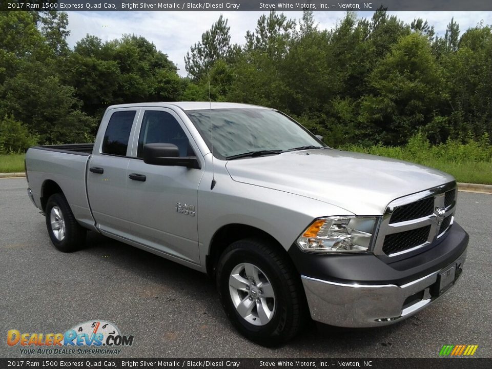 2017 Ram 1500 Express Quad Cab Bright Silver Metallic / Black/Diesel Gray Photo #4