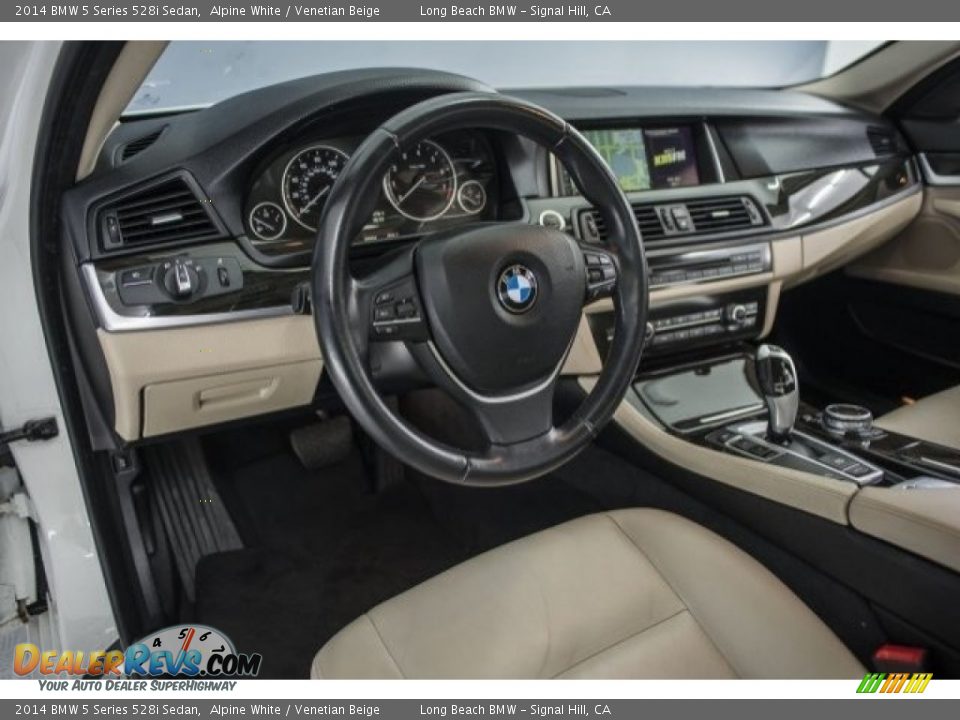 2014 BMW 5 Series 528i Sedan Alpine White / Venetian Beige Photo #9