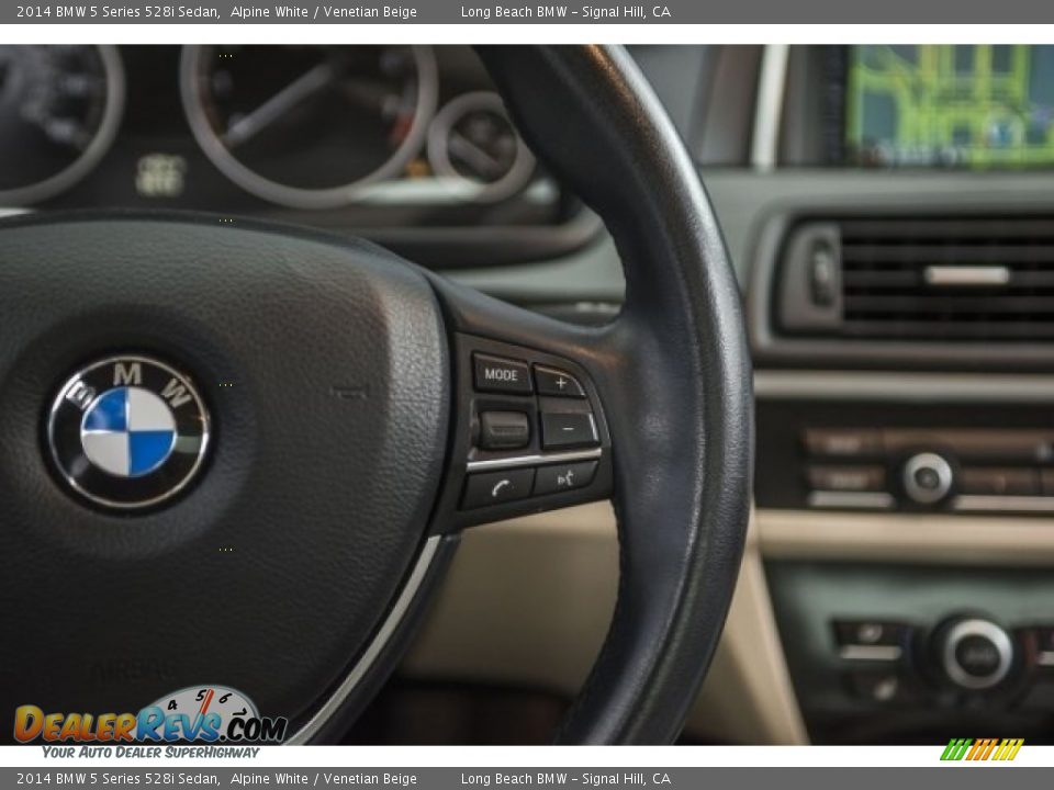 2014 BMW 5 Series 528i Sedan Alpine White / Venetian Beige Photo #14