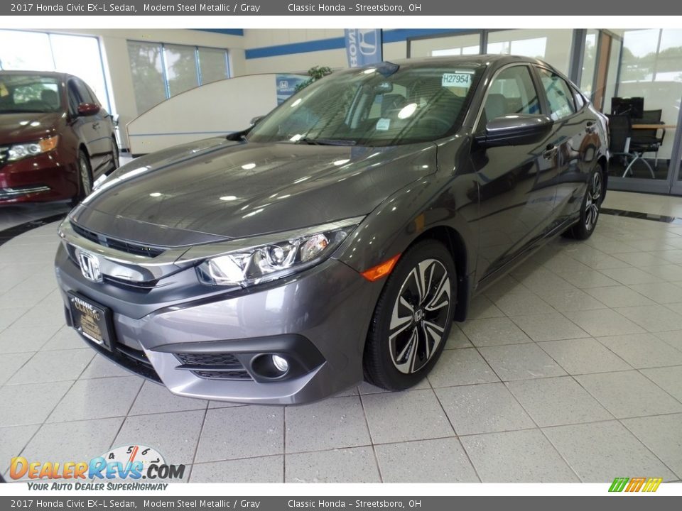 2017 Honda Civic EX-L Sedan Modern Steel Metallic / Gray Photo #1