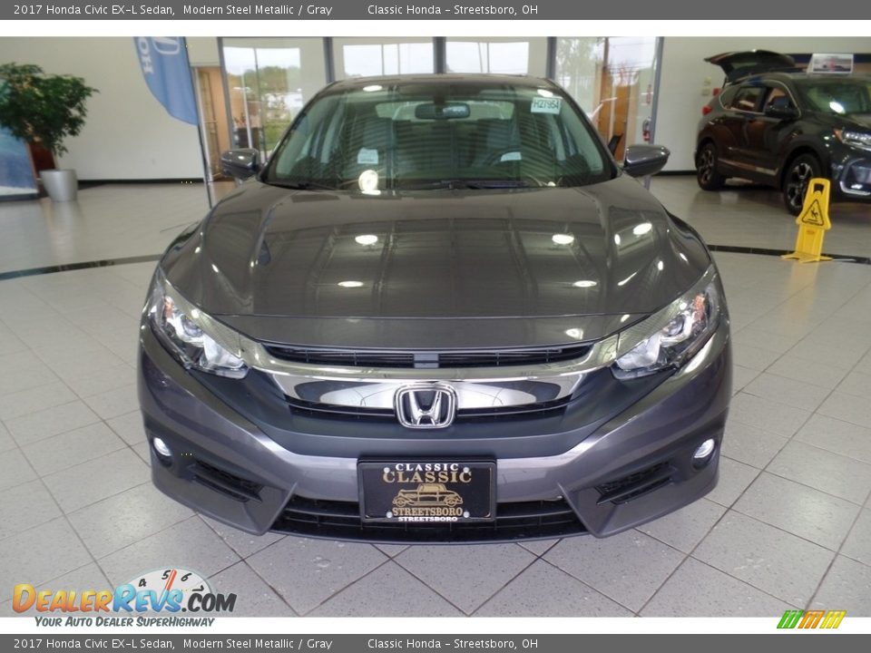 2017 Honda Civic EX-L Sedan Modern Steel Metallic / Gray Photo #3