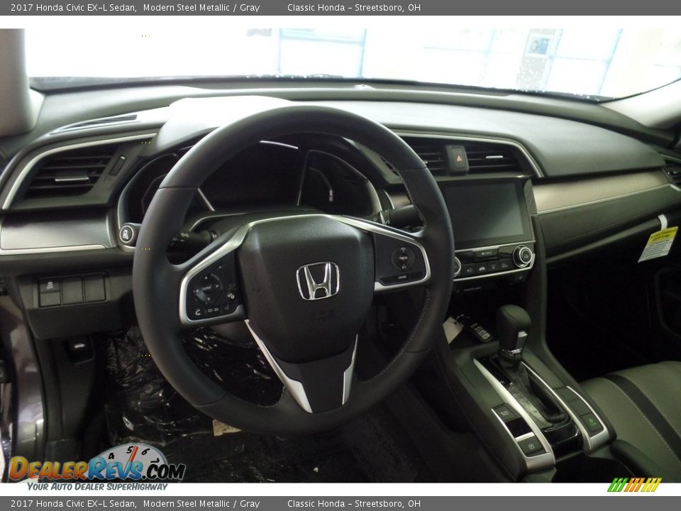 2017 Honda Civic EX-L Sedan Modern Steel Metallic / Gray Photo #7