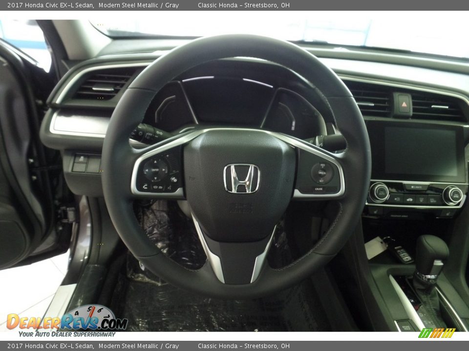 2017 Honda Civic EX-L Sedan Modern Steel Metallic / Gray Photo #10