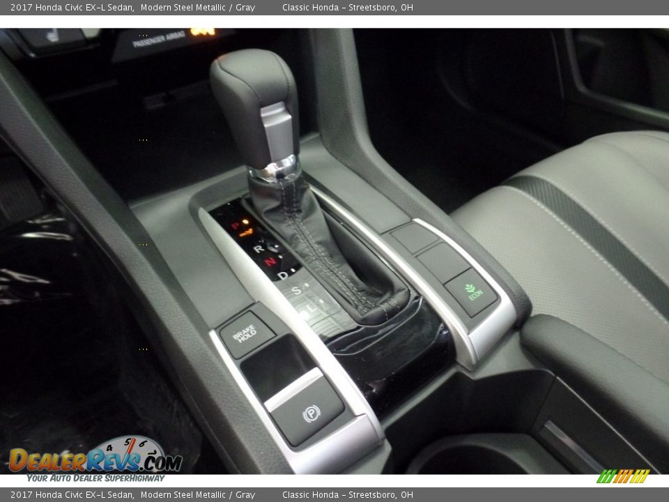 2017 Honda Civic EX-L Sedan Modern Steel Metallic / Gray Photo #13