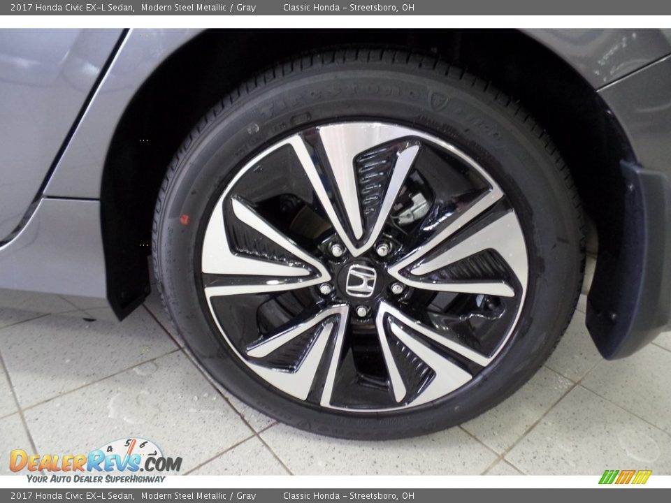 2017 Honda Civic EX-L Sedan Modern Steel Metallic / Gray Photo #15