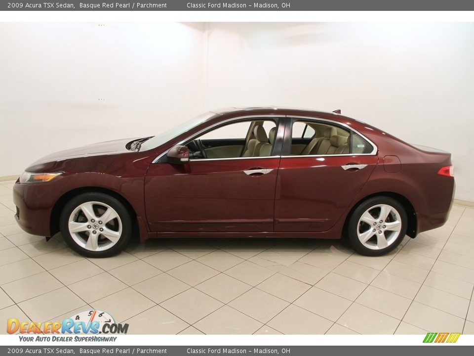 2009 Acura TSX Sedan Basque Red Pearl / Parchment Photo #4