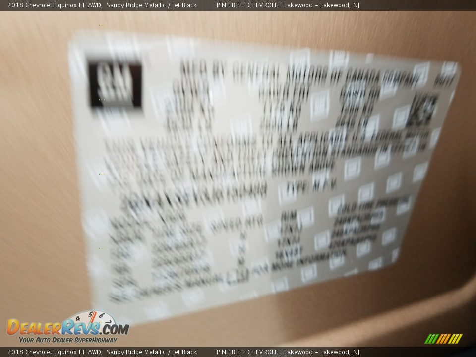2018 Chevrolet Equinox LT AWD Sandy Ridge Metallic / Jet Black Photo #10