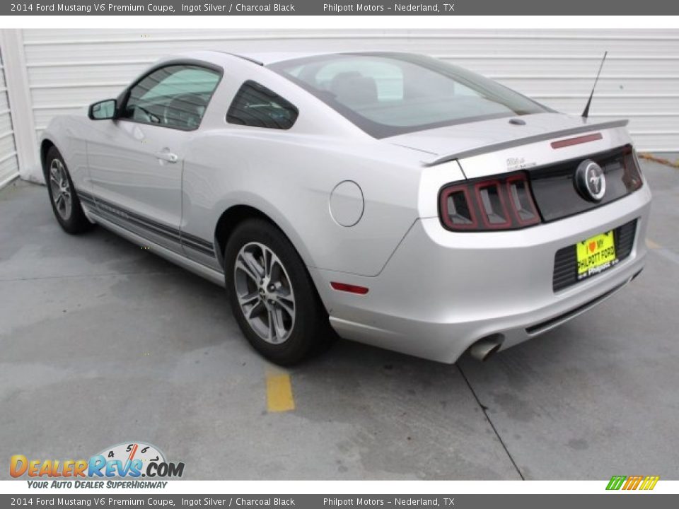 2014 Ford Mustang V6 Premium Coupe Ingot Silver / Charcoal Black Photo #7