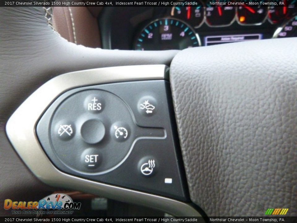 2017 Chevrolet Silverado 1500 High Country Crew Cab 4x4 Iridescent Pearl Tricoat / High Country Saddle Photo #24